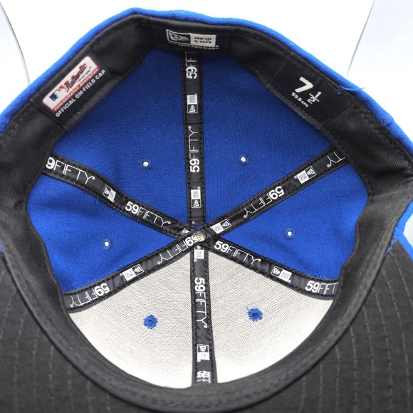 New Era 59FIFTY Seattle Mariners Fitted Hat Royal Blue Yellow Size 7 1/2 MLB Cap - Picture 8 of 10